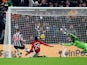 Newcastle United's Anthony Gordon scores their first goal  on December 2, 2023
