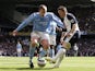 Tottenham's Robbie Keane in action with Manchester City's Richard Dunne on April 8, 2006