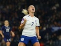 Beth Mead celebrates scoring for England Women on December 5, 2023