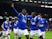 Everton's Amadou Onana celebrates scoring their first goal with Abdoulaye Doucoure on December 16, 2023
