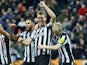 Newcastle United's Dan Burn celebrates scoring their third goal on December 16, 2023