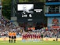 General view of Aston Villa players during a minutes silence in memory of Maddy Cusack on October 1, 2023