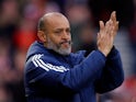 Nottingham Forest manager Nuno Espirito Santo applauds fans on December 23, 2023