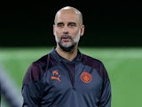 Manchester City manager Pep Guardiola during training on December 18, 2023