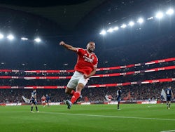 Benfica's Arthur Cabral celebrates scoring their first goal on December 29, 2023