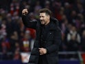 Atletico Madrid coach Diego Simeone celebrates after the match on December 23, 2023