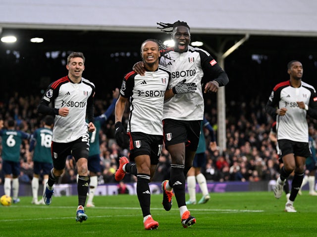 Fulham's Bobby Decordova-Reid celebrates scoring their second goal on December 31, 2023