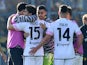 Juventus' Kenan Yildiz celebrates scoring their first goal with Mattia Perin and Arkadiusz Milik on December 23, 2023