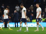Tottenham Hotspur players look dejected after losing to Aston Villa on January 1, 2023