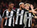 Newcastle United's Alexander Isak, Joelinton and Anthony Gordon celebrate scoring on December 30, 2024