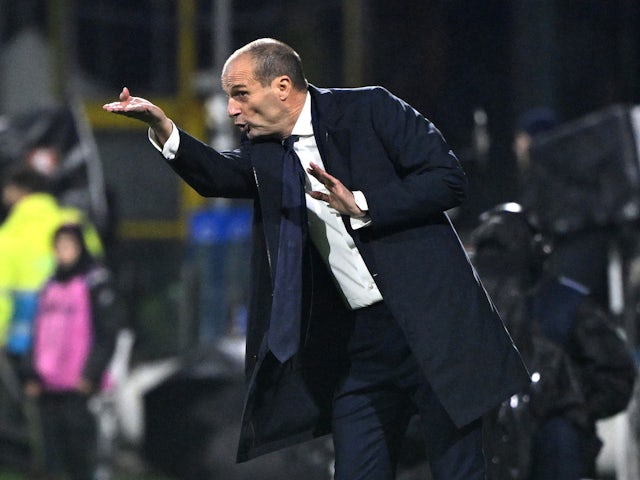 Juventus coach Massimiliano Allegri reacts on January 7, 2024