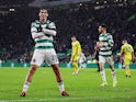 Celtic's Paulo Bernardo celebrates scoring their first goal on January 21, 2024
