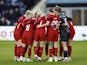 Liverpool Women players huddle before the match on January 21, 2024