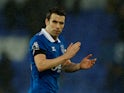 Everton's Seamus Coleman applauds fans after the match on January 14, 2024
