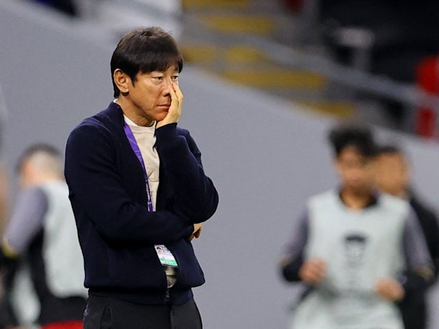 Indonesia coach Tae-Yong Shin reacts on January 15, 2024