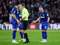 West Ham United's Vladimir Coufal reacts after being shown a red card by referee Michael Salisbury on January 21, 2024