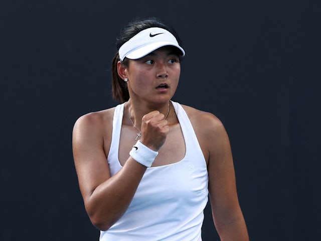 Yafan Wang reacts at the Australian Open on January 16, 2024