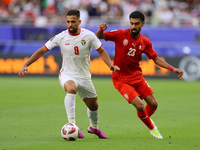Ali Olwan in action at the Asian Cup for Jordan against Bahrain