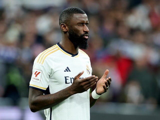 Real Madrid's Antonio Rudiger before the match on January 21, 2024