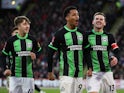 Brighton & Hove Albion's Joao Pedro celebrates scoring their third goal on January 27, 2024