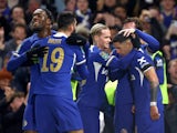 Chelsea's Enzo Fernandez celebrates scoring their second goal with teammates on January 23, 2024
