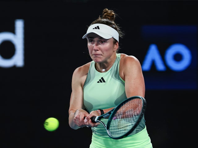 Elina Svitolina reacts at the Australian Open on January 22, 2024
