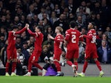 Liverpool's Luis Diaz celebrates scoring against Fulham on January 24, 2024