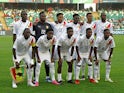 Guinea players pose for a team group photo before the match on January 28, 2024