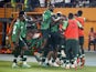 Nigeria's Ademola Lookman celebrates scoring their second goal with teammates on January 27, 2024