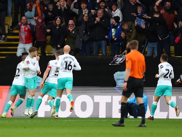 Southampton's Stuart Armstrong celebrates scoring their goal on January 28, 2024