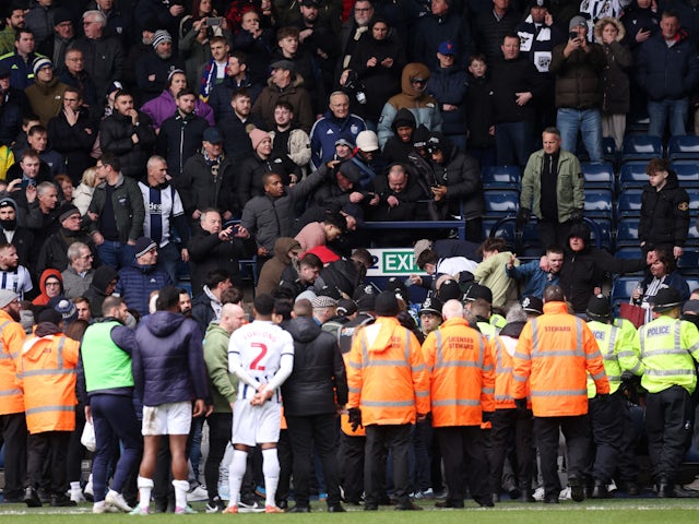 Trouble breaks out at West Bromwich Albion vs. Wolverhampton Wanderers on January 28, 2024.