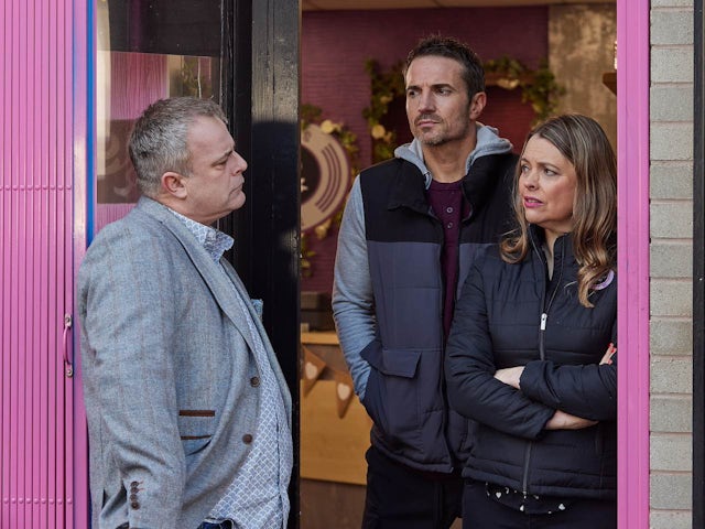 Steve, Tommy and Tracy on Coronation Street on February 5, 2024