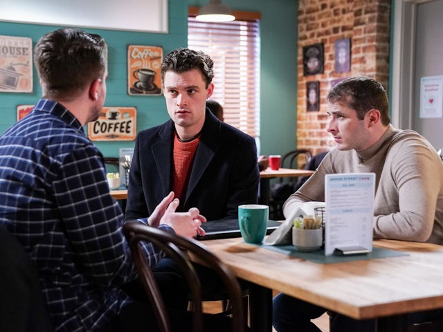 Callum, Johnny and Ben on EastEnders on February 15, 2024