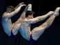 Britain's Jack Laugher and Anthony Harding in action in July 2023