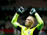 Strasbourg's Matz Sels celebrates after the match in 2021