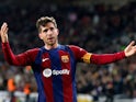 FC Barcelona's Sergi Roberto celebrates scoring their second goal on December 20, 2023