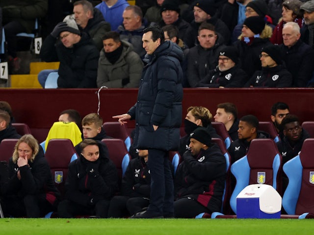Aston Villa manager Unai Emery on January 30, 2024