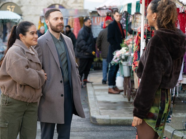 Jade, Dean and Gina on EastEnders on February 15, 2024