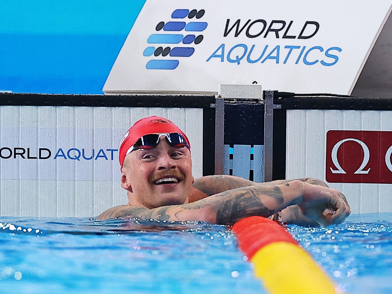 Adam Peaty in action at the World Aquatics Championships on February 11 ...