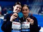 Lois Toulson and Andrea Spendolini Sirieix pose with their medals after the women's 10m Synchronised Finals on February 6, 2024