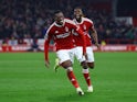 Nottingham Forest's Callum Hudson-Odoi celebrates scoring against Newcastle United on February 10, 2024