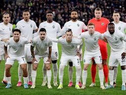 Ludogorets Razgrad players pose for a team group photo before the match on February 15, 2024