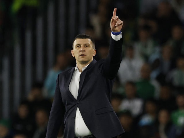 Dinamo Zagreb coach Sergej Jakirovic reacts on February 15, 2024
