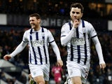 West Bromwich Albion's Mikey Johnston celebrates scoring their first goal on February 13, 2024