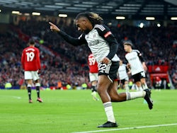 Fulham's Alex Iwobi celebrates scoring their second goal on February 24, 2024