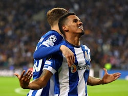 FC Porto's Galeno celebrates scoring their first goal on February 21, 2024