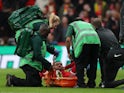 Liverpool's Ryan Gravenberch is stretchered off after sustaining an injury on February 25, 2024