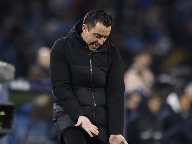 Barcelona coach Xavi on February 21, 2024