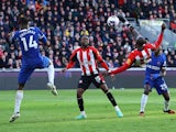 Brentford's Yoane Wissa scores against Chelsea on March 2, 2024