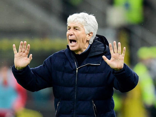 Atalanta coach Gian Piero Gasperini reacts on February 25, 2024